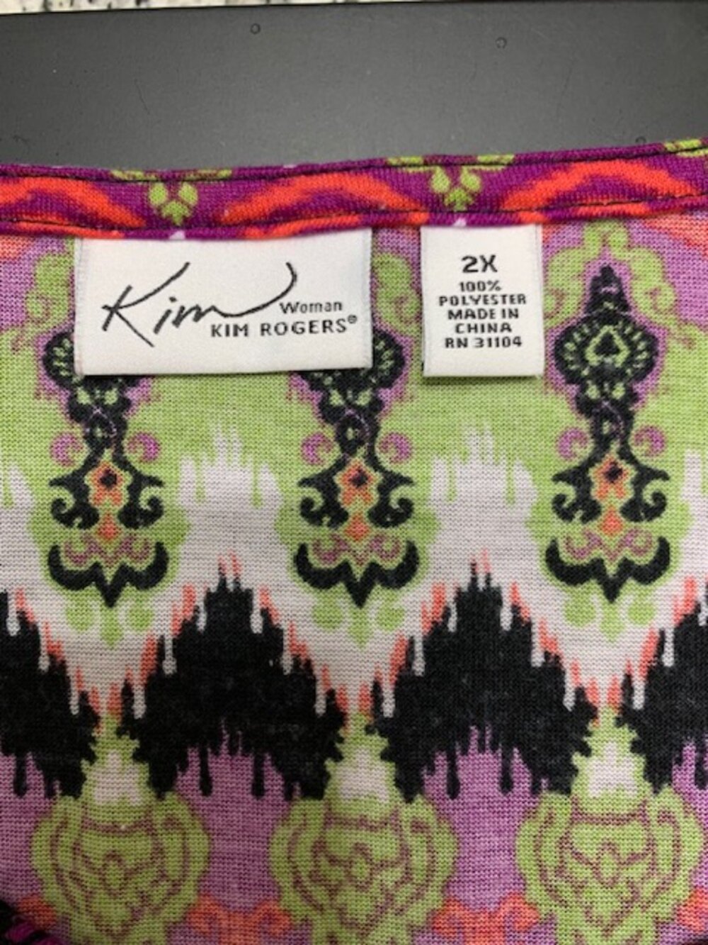Kim Rogers Brand Women's Multi-Color Blouse, Size 2X - Picture 3 of 3
